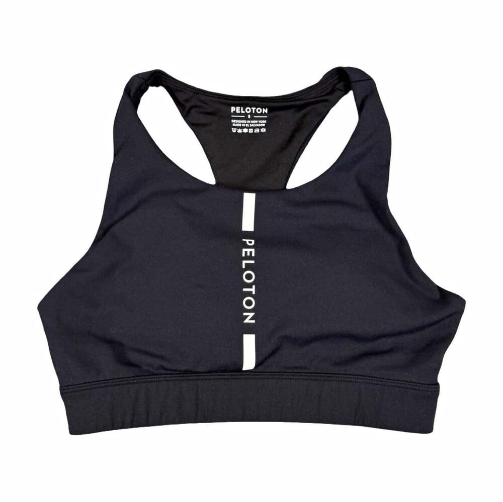Peloton Women's Black Racerback Pullover Wireless Sports Bra Logo Size S